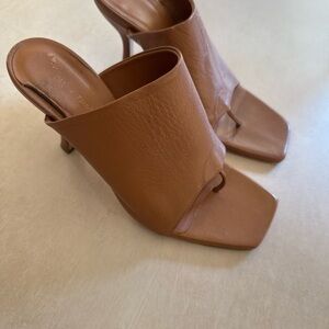 Gia x Pernille Teisbeck tan leather slip on sandals